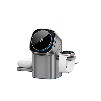 Karikues Wireless Magnetik 3-në-1 Qi2 – 15W Fast Charging për iPhone, Apple Watch dhe AirPods