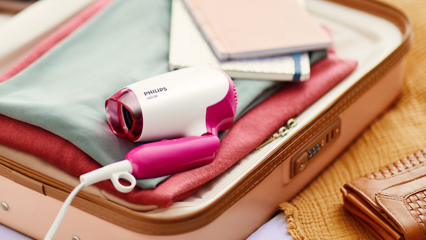 Philips DryCare Hairdryer BHD003/00 1400W Pink & White – Tharëse Flokësh Kompakte për Tharje dhe Stilim të Lehtë (220-240V)