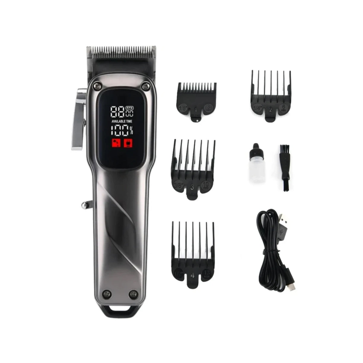 Geemy GM8051 Professional Hair Clipper & Trimmer | 180 min Runtime, 6 Length Settings, Stainless Steel Blade