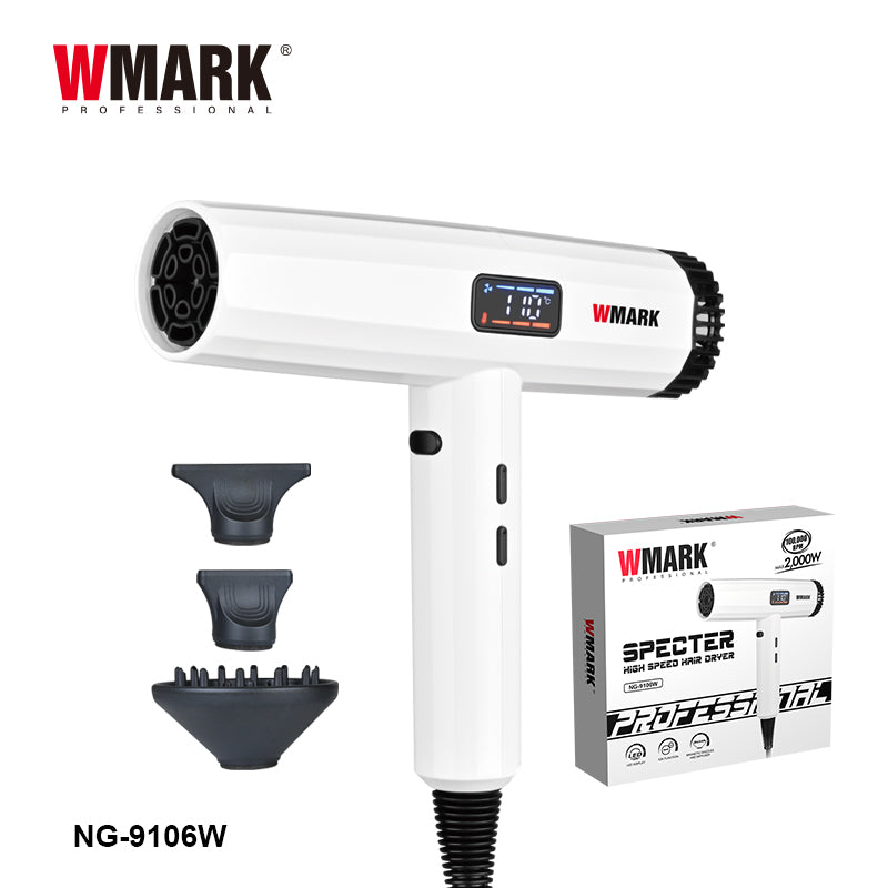 WMARK NG-9106W Professional Hair Dryer – 110,000 RPM DC Motor, 3 Speeds & 3 Heat Levels