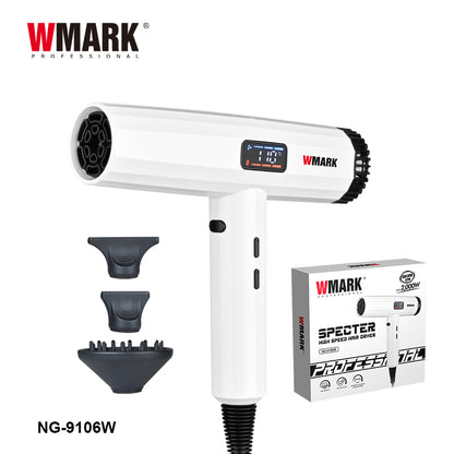 WMARK NG-9106W Professional Hair Dryer – 110,000 RPM DC Motor, 3 Speeds & 3 Heat Levels