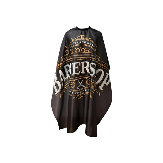 Pelerinë Profesionale për Berber – Barber Cape Black për Qethje & Ngjyrosje Flokësh, E Papërshkueshme nga Uji