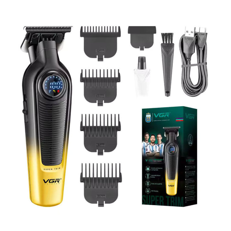 VGR V-996 – Makinë Profesionale Rroje pa Kabull me Ekran LED, Teh Titanium & Qeramik, 7000 RPM, Bateri 2000mAh