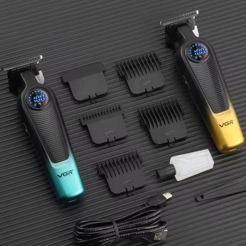 VGR V-996 – Makinë Profesionale Rroje pa Kabull me Ekran LED, Teh Titanium & Qeramik, 7000 RPM, Bateri 2000mAh