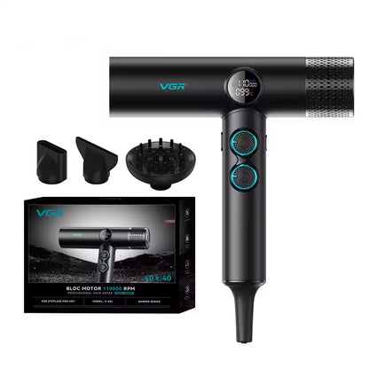VGR V-401 Professional Hair Dryer – 110,000 RPM BLDC Motor, Negative Ion Hair Dryer për Sallone & Shtëpi