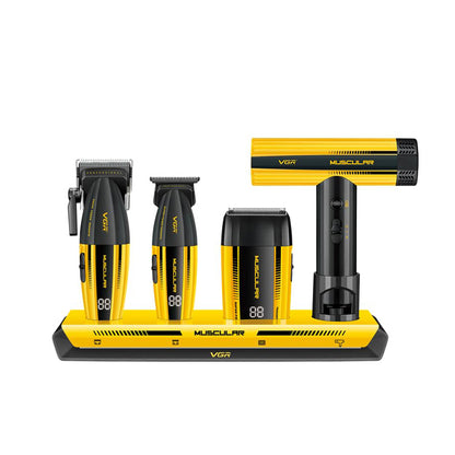 VGR V-285 S4 Professional Barber Combo Kit – Clipper, Trimmer, Shaver & Hair Dryer