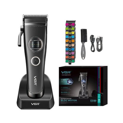 VGR V-880C – Makina Profesionale për Prerje Flokësh | Barber Clipper 9000 RPM & Motor i Fuqishëm DC