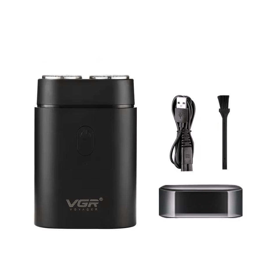VGR V-341 Mini Rrojëse Elektrike për Meshkuj – Dy Tehe Inox, Ekran LED, USB, IPX6 Waterproof