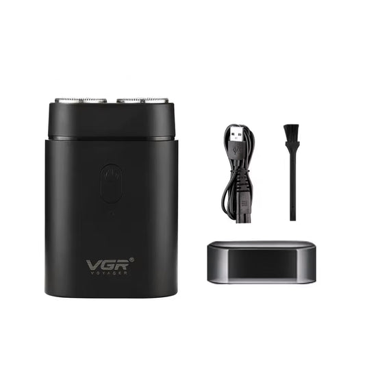 VGR V-341 Mini Rrojëse Elektrike për Meshkuj – Dy Tehe Inox, Ekran LED, USB, IPX6 Waterproof