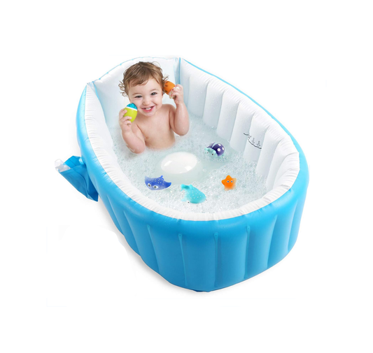 Vaskë e Fryrshme për Bebe – Portative, Antirrëshqitëse & e Palosshme (Ngjyrë Blu)