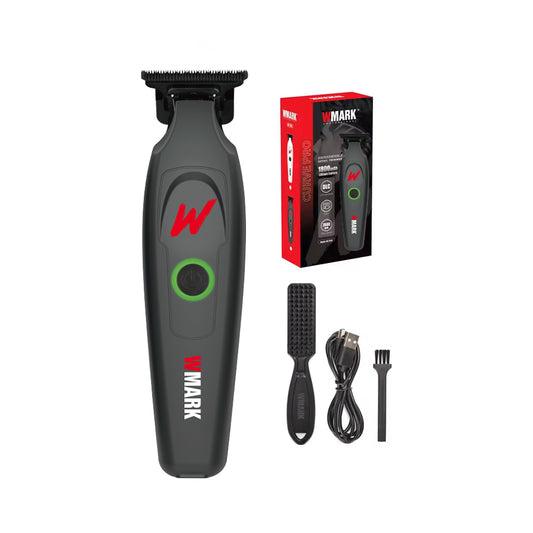 WMARK NG-7203 Professional Hair Sculpting Trimmer – Precision Detail Trimmer për Line-Up, Fade & Beard Design, Motor 7000RPM, Teh Titanium DLC, USB-C, LED Battery Indicator – White